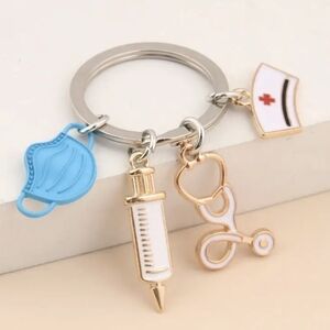 Nurse Keychain Medical Charm Keychain Healthcare Worker Gift Stethoscope, T1MISB